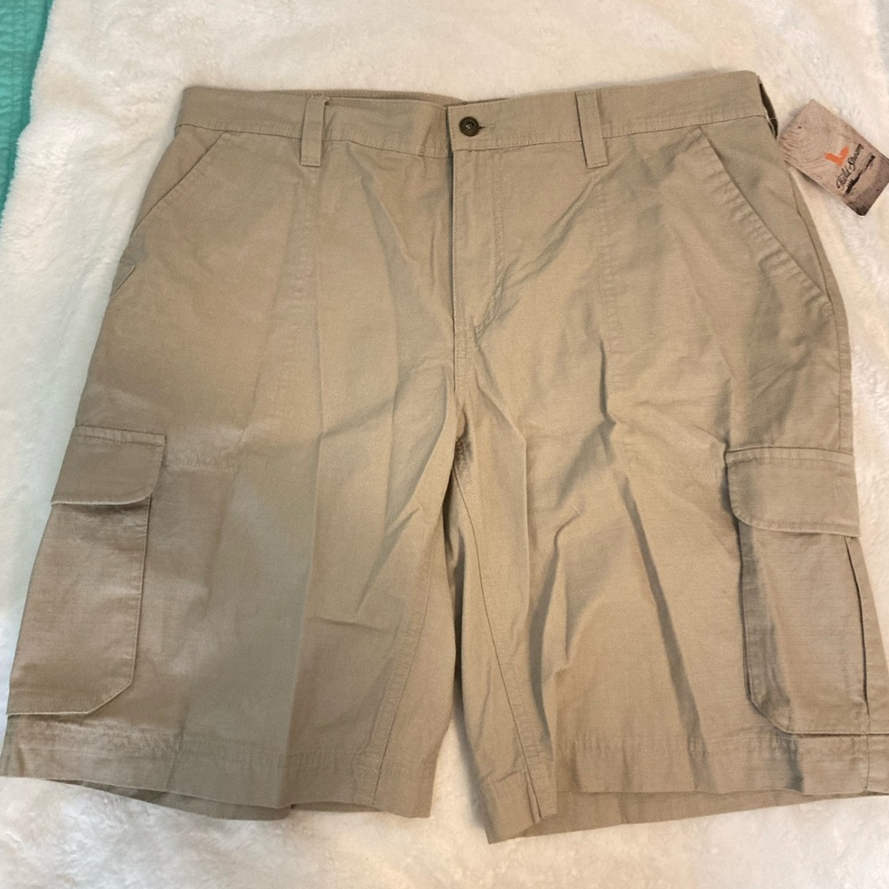 NWT Field & Stream 38 Golf Shorts Khaki Chino Khakis Casual Cotton